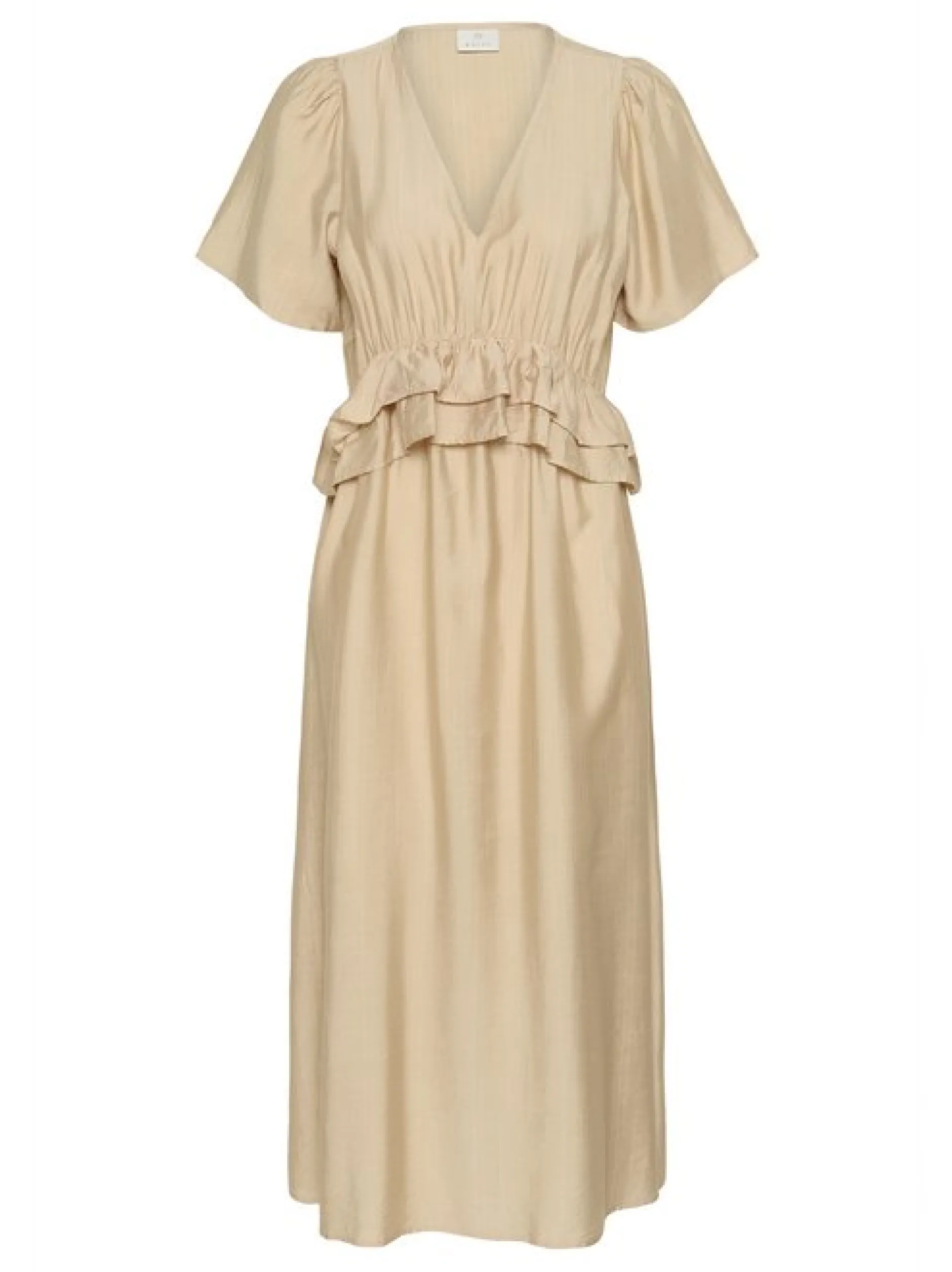 Kaffe Damen Kleid KAjasmin Elastische Taille in beige