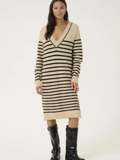 Kaffe Damen Kleid KAjuno in ecru mehrfarbig