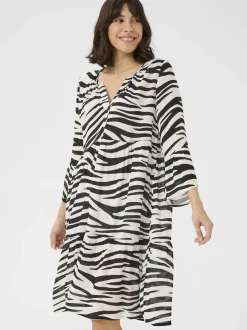 Kaffe Damen Kleid KAlea in schwarz weiß