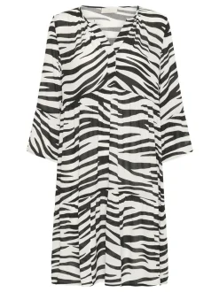 Kaffe Damen Kleid KAlea in schwarz weiß