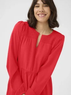 Kaffe Damen Kleid KAlinda in rot