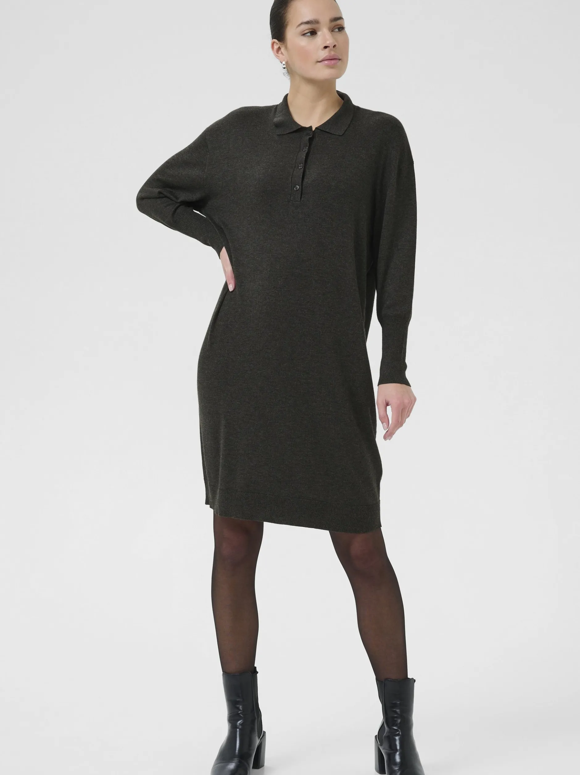 Kaffe Damen Kleid KAlizza in grau
