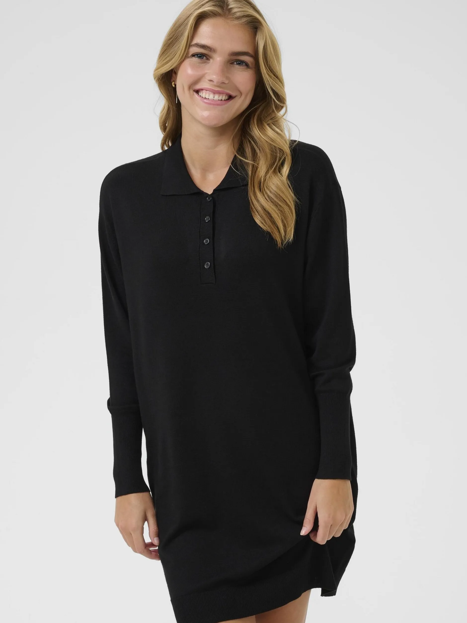 Kaffe Damen Kleid KAlizza in schwarz