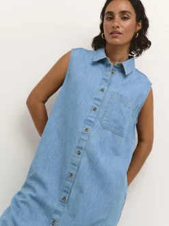 Kaffe Damen Kleid KAlouise in blau