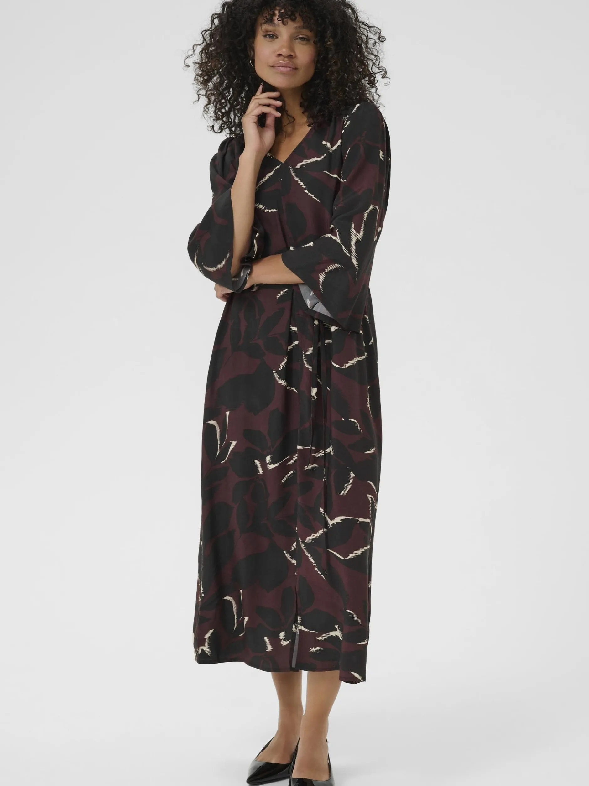 Kaffe Damen Kleid KAmille in bordeaux
