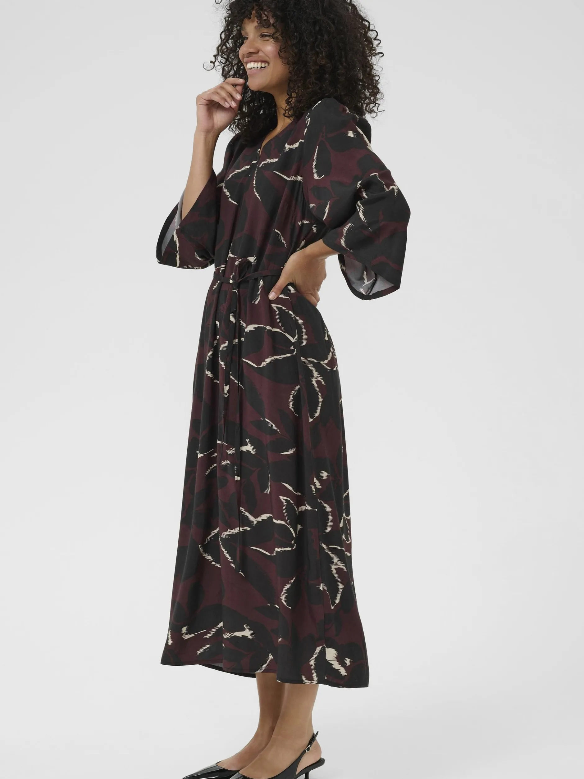 Kaffe Damen Kleid KAmille in bordeaux