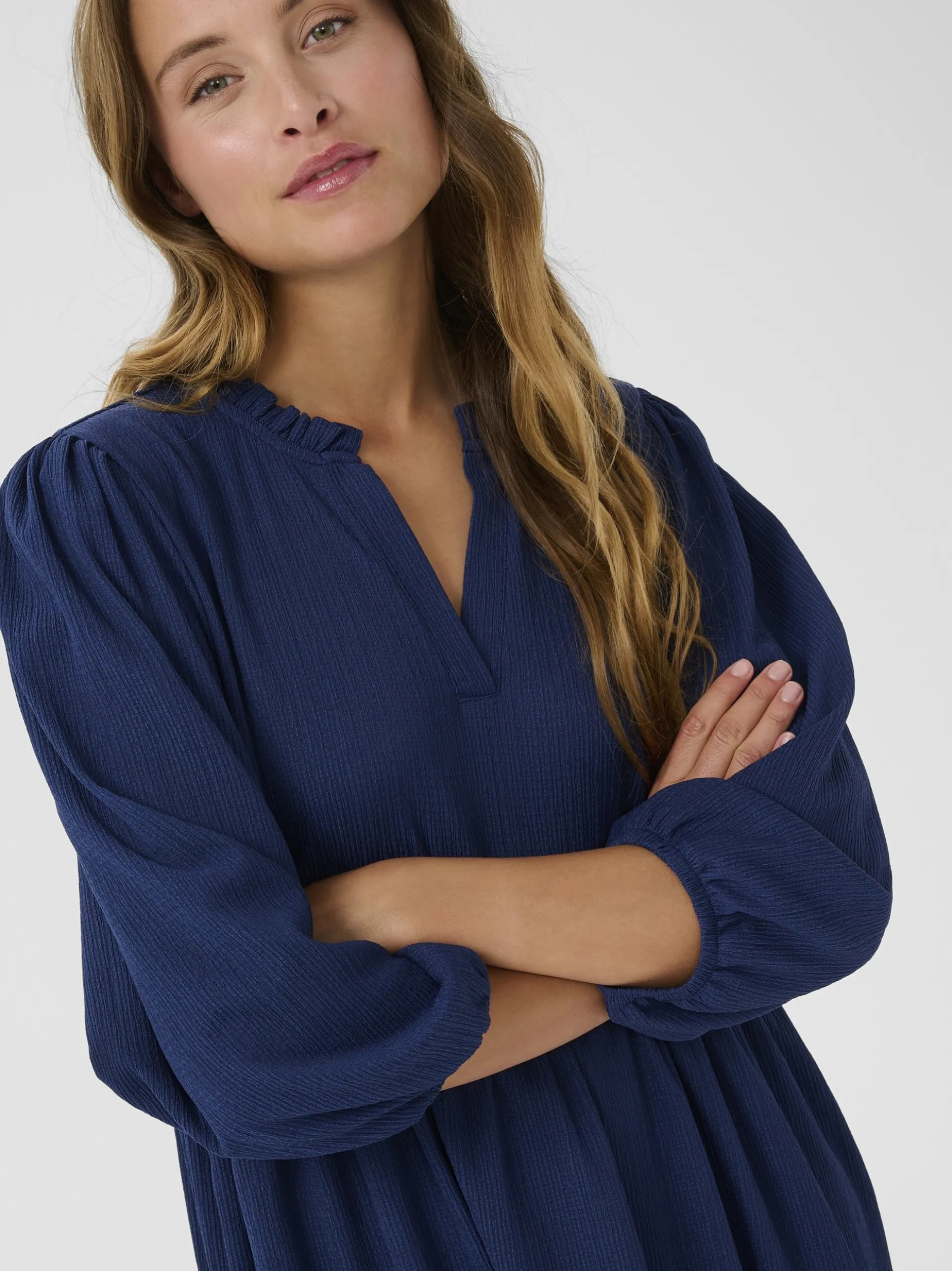 Kaffe Damen Kleid KAmolly in blau