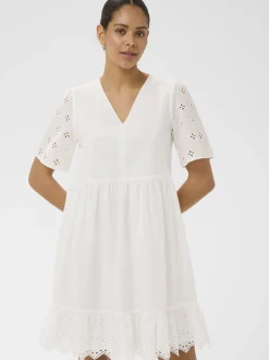 Kaffe Damen Kleid KAmolly in weiß