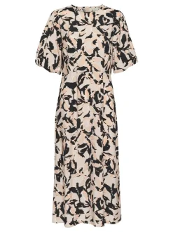 Kaffe Damen Kleid KApaco in sand mehrfarbig