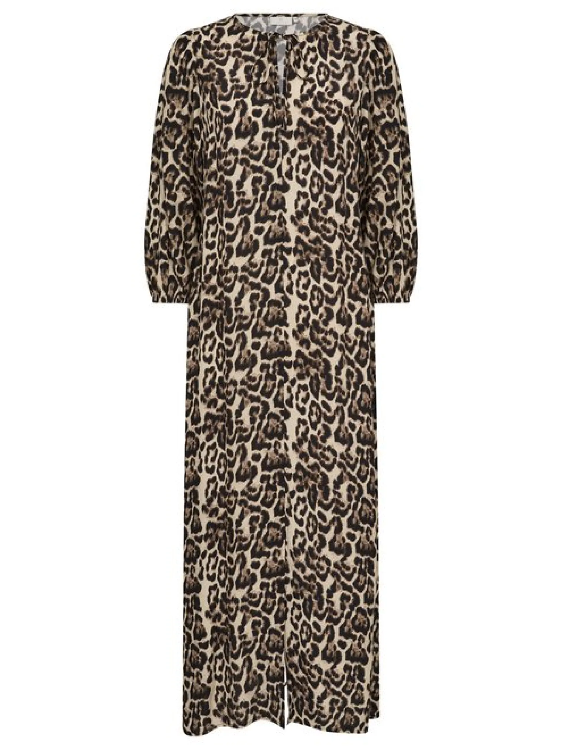 Kaffe Damen Kleid KApedra Elastische Taille in beige schwarz