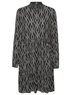 Kaffe Damen Kleid - KArikka in schwarz weiß