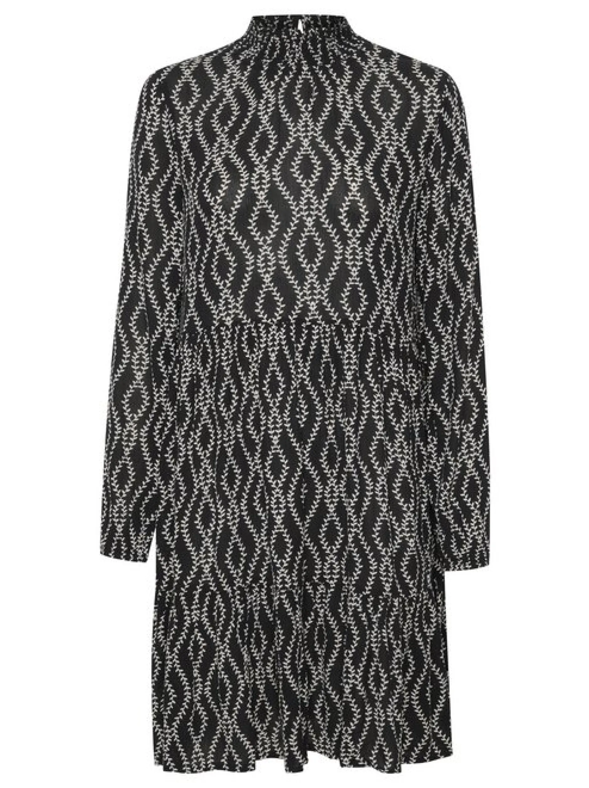 Kaffe Damen Kleid - KArikka in schwarz weiß