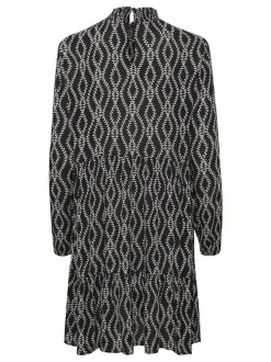 Kaffe Damen Kleid - KArikka in schwarz weiß