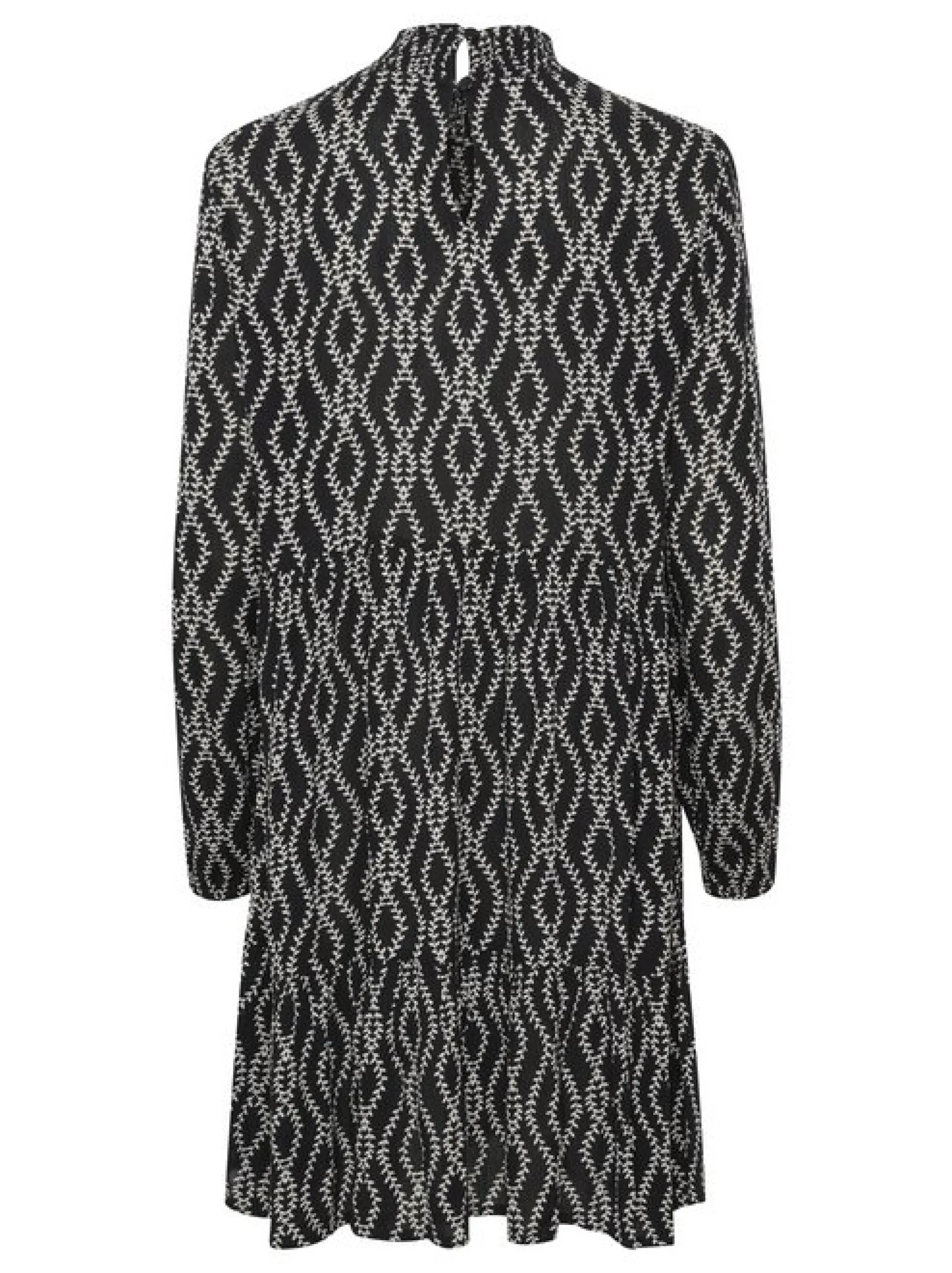 Kaffe Damen Kleid - KArikka in schwarz weiß