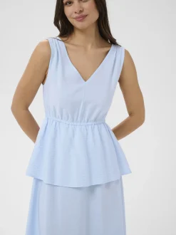 Kaffe Damen Kleid KArosie in hellblau