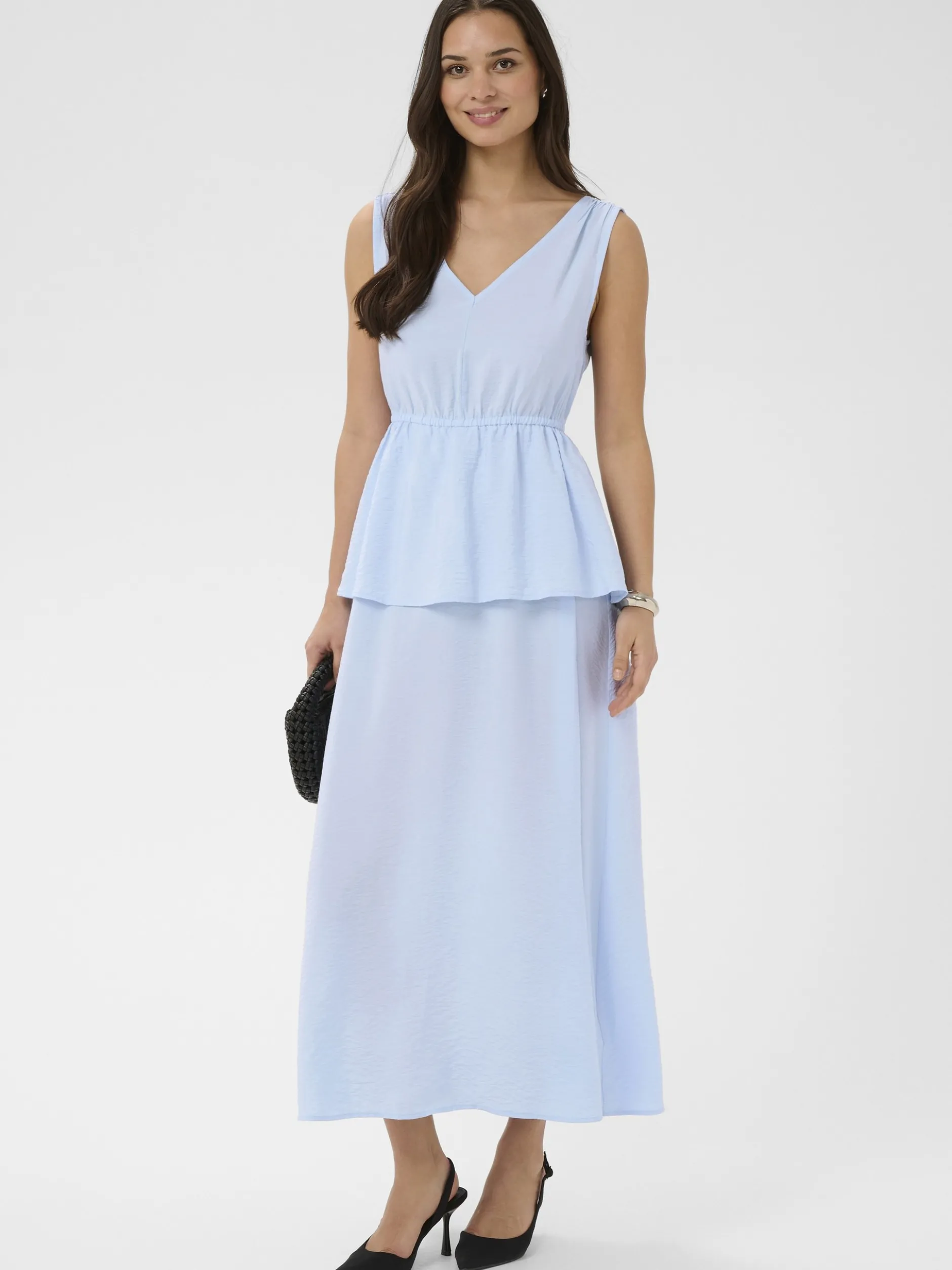 Kaffe Damen Kleid KArosie in hellblau