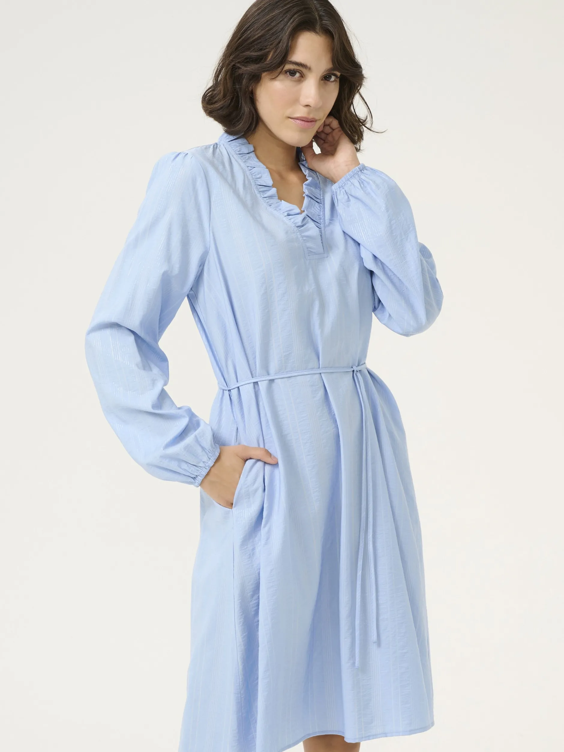 Kaffe Damen Kleid KAsanni in hellblau
