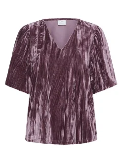 Kaffe Damen Kurzarm-Bluse KAelva in lila