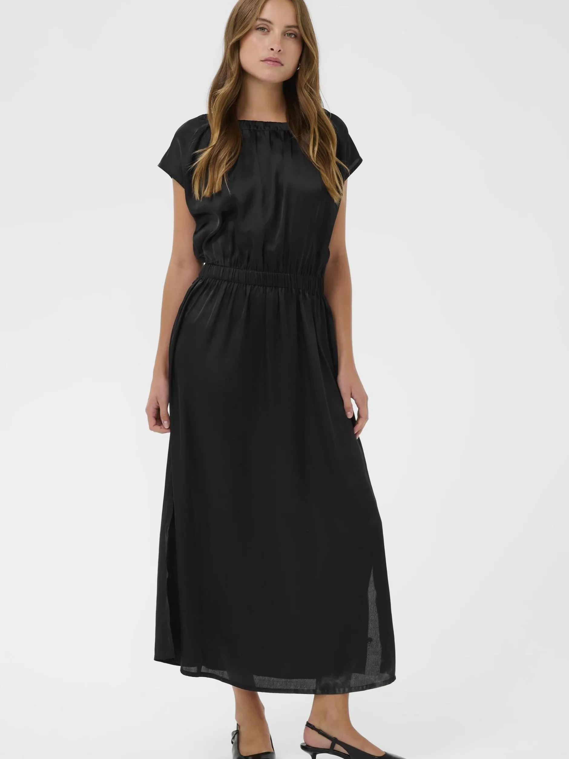 Kaffe Damen Maxikleid KAamara Normale Passform in schwarz