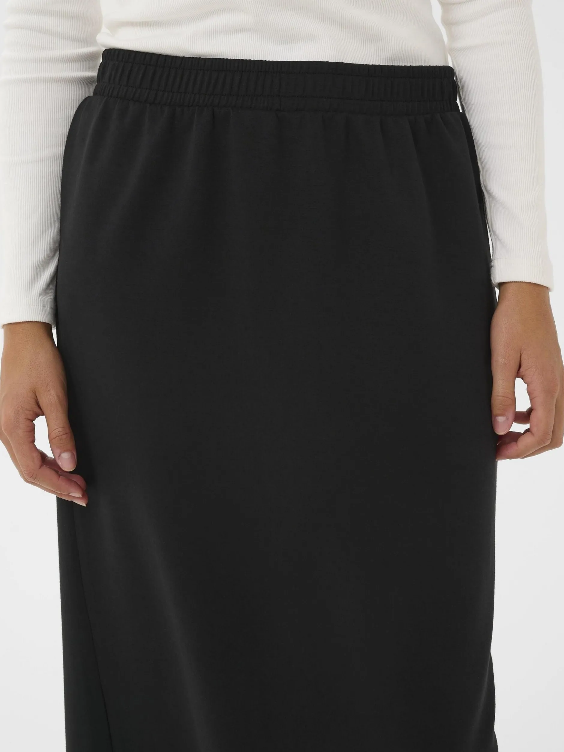 Kaffe Damen Rock KAannika Elastische Taille in schwarz