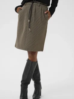 Kaffe Damen Rock KAelyah Hohe Taille in beige