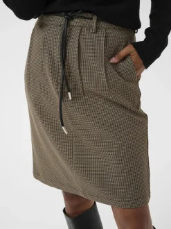 Kaffe Damen Rock KAelyah Hohe Taille in beige