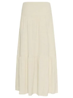 Kaffe Damen Rock KAgitte Elastische Taille in beige