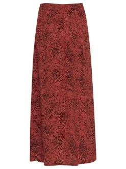 Kaffe Damen Rock KAliana Elastische Taille in rot schwarz