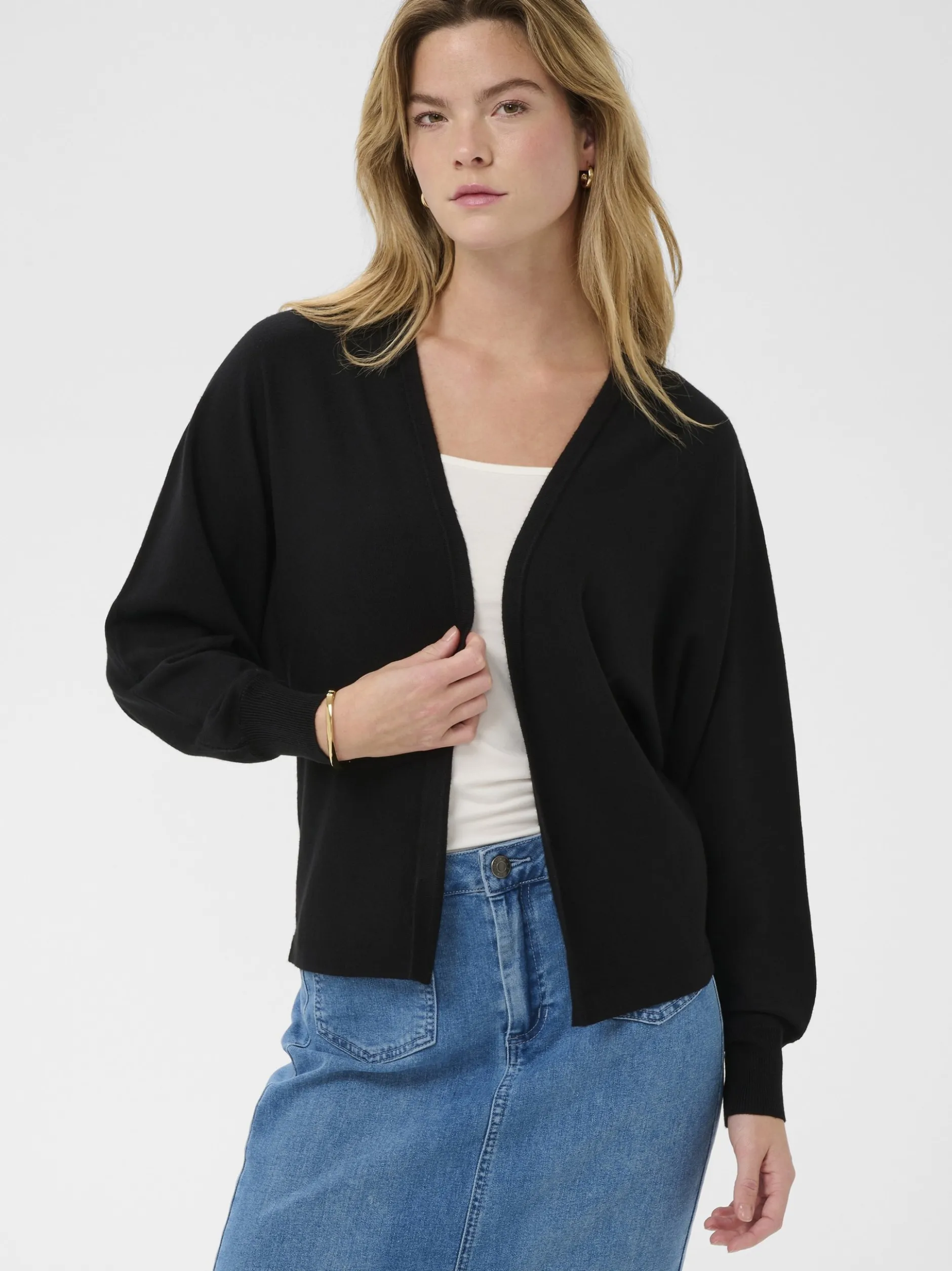 Kaffe Damen Strickjacke KAlizza in schwarz