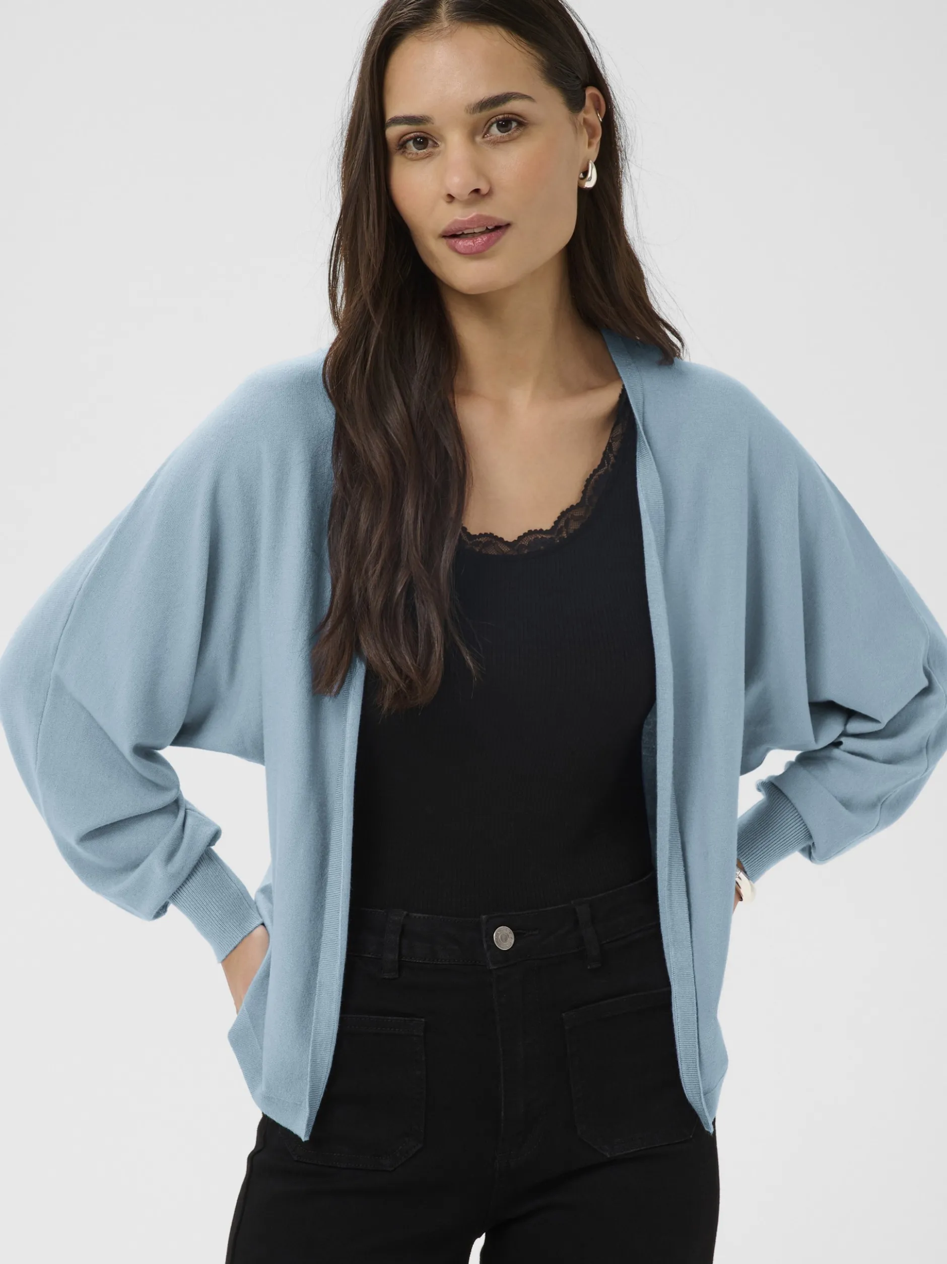 Kaffe Damen Strickjacke KAlizza in blue stone