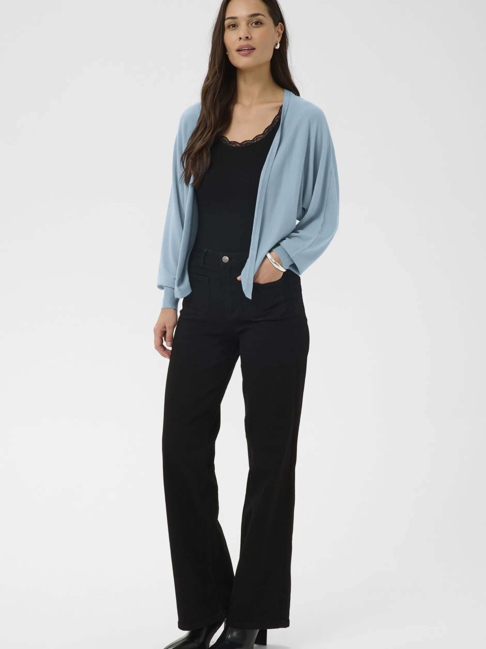 Kaffe Damen Strickjacke KAlizza in blue stone