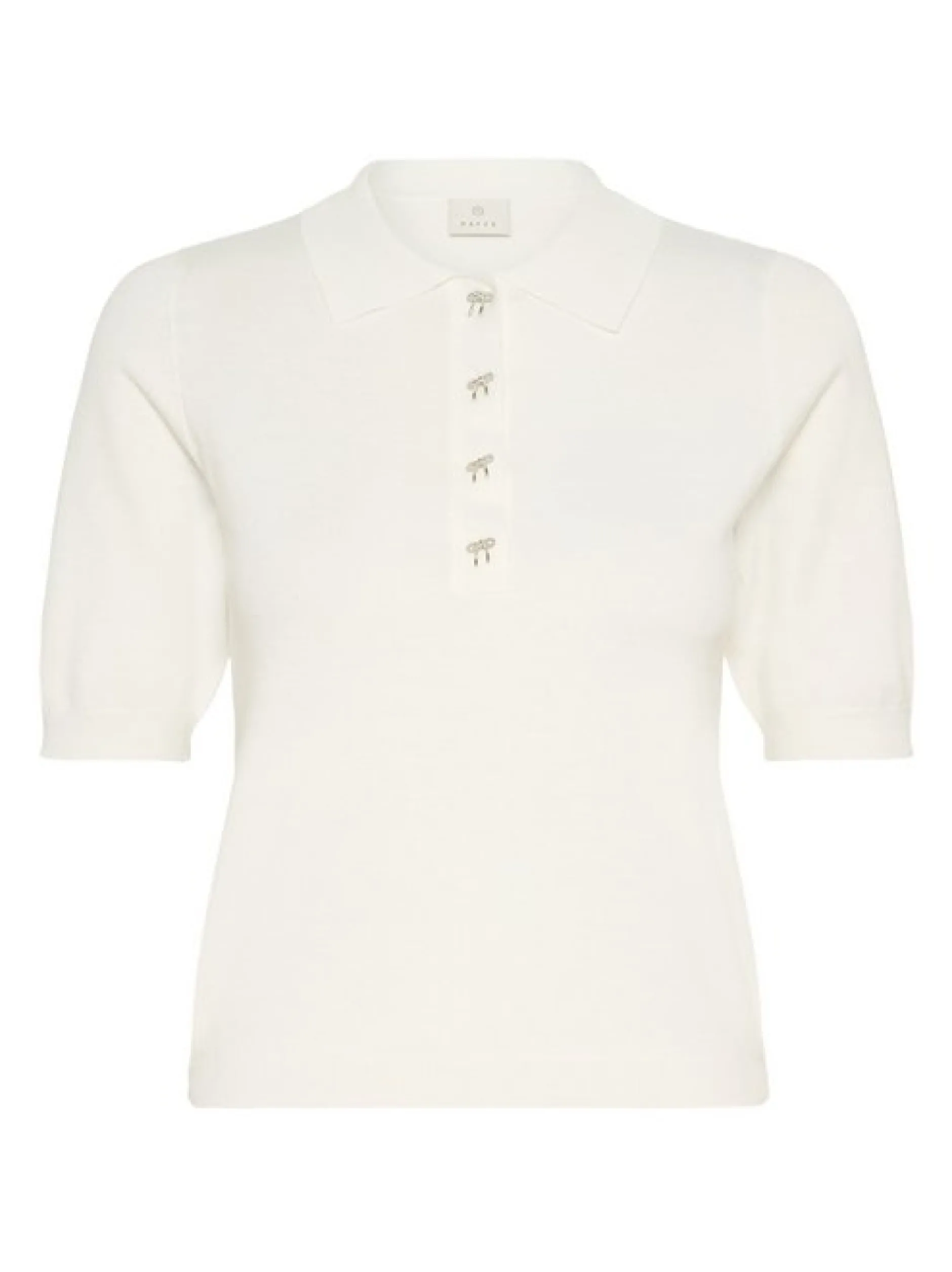 Kaffe Damen Strick-Poloshirt KAlizza in ecru