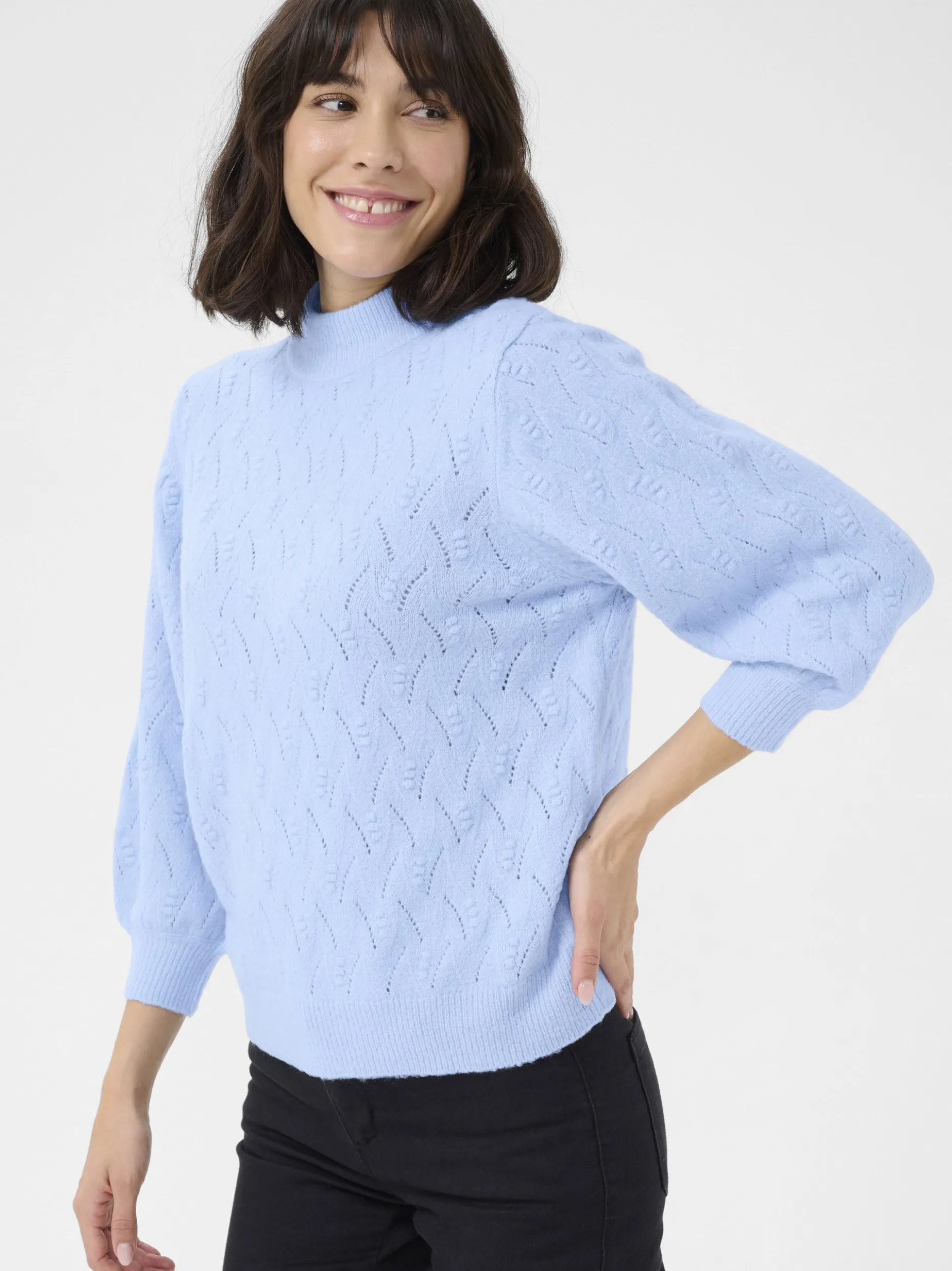 Kaffe Damen Strickpullover KArita in blau