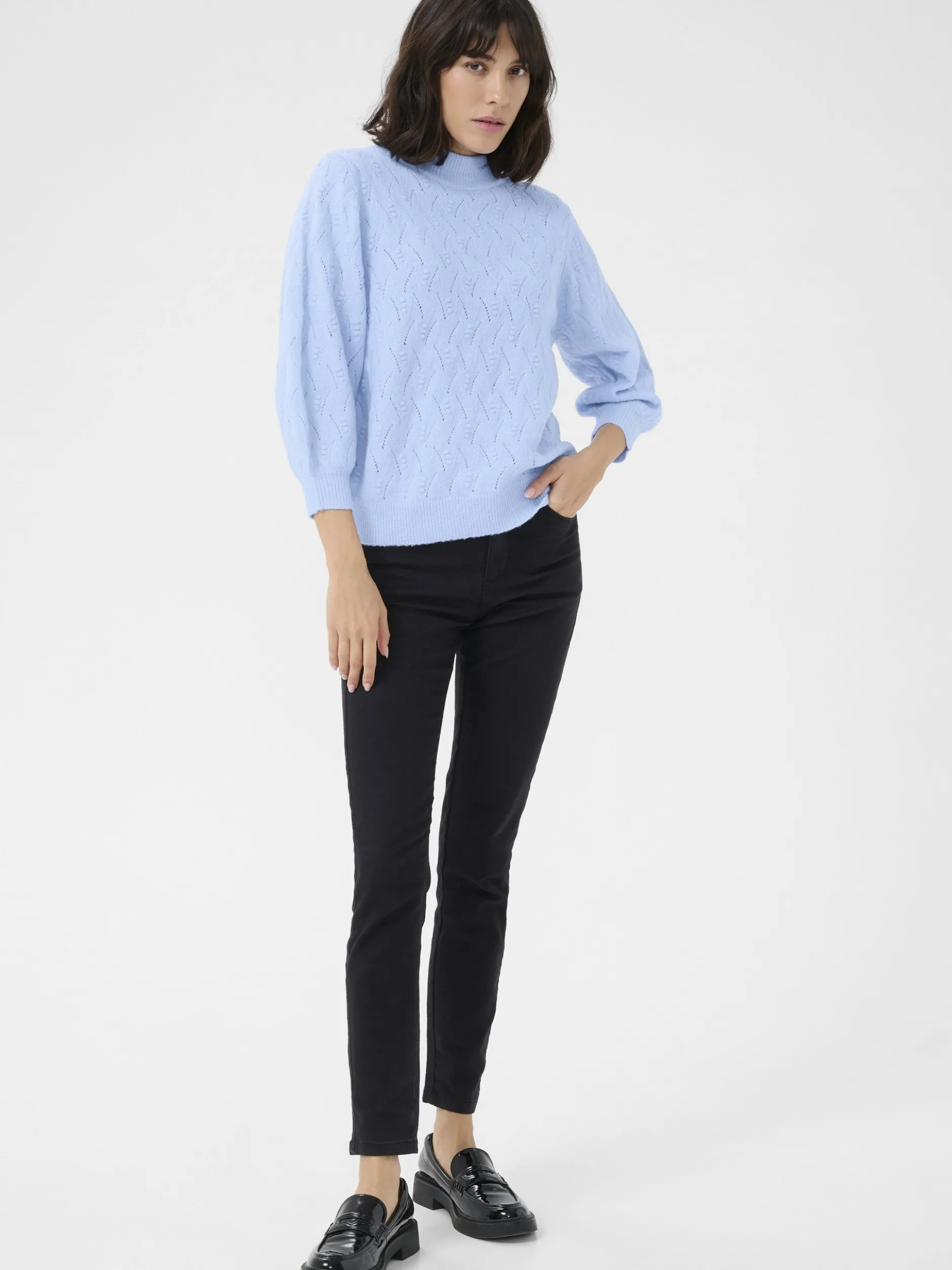 Kaffe Damen Strickpullover KArita in blau