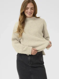 Kaffe Damen Strickpullover KAelina in kitt