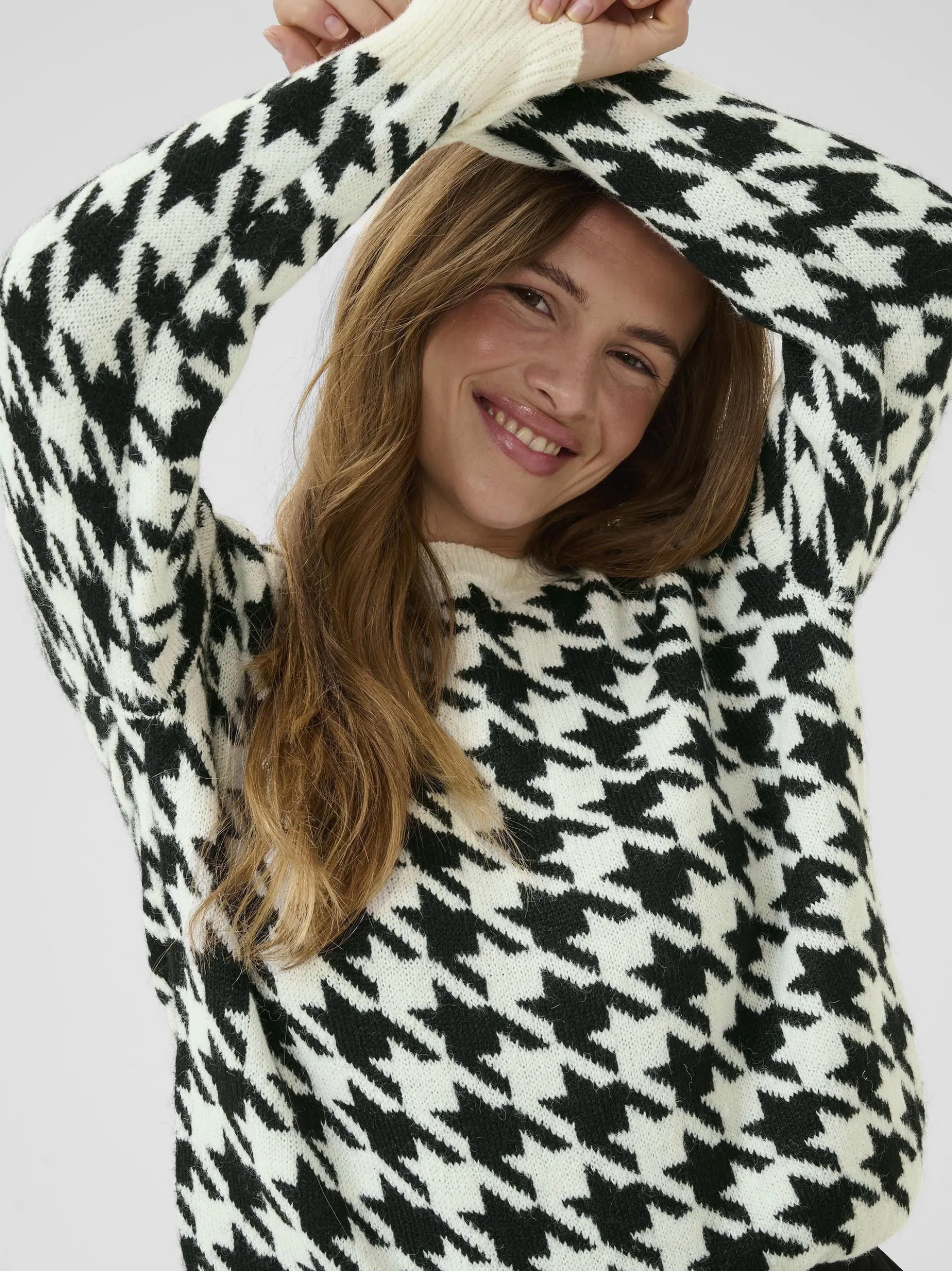 Kaffe Damen Strickpullover KAcarol in weiß