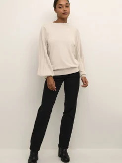 Kaffe Damen Strickpullover KAlone in sand
