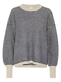 Kaffe Damen Strickpullover KAellery in beige marine