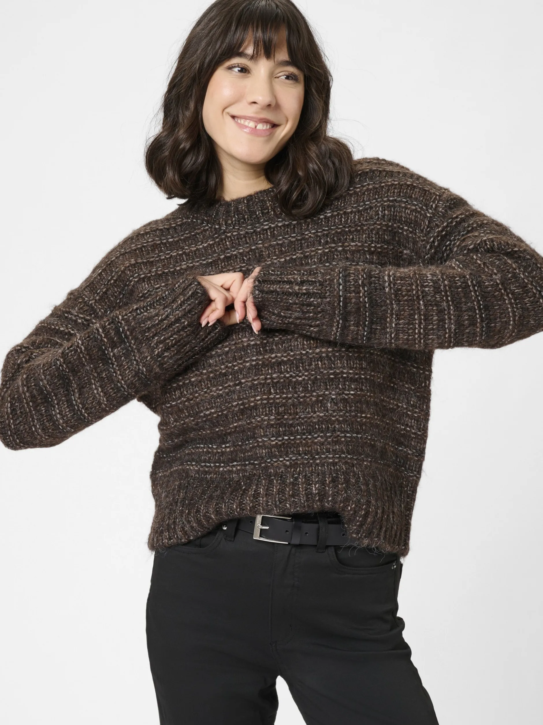 Kaffe Damen Strickpullover KAmarena in mocca