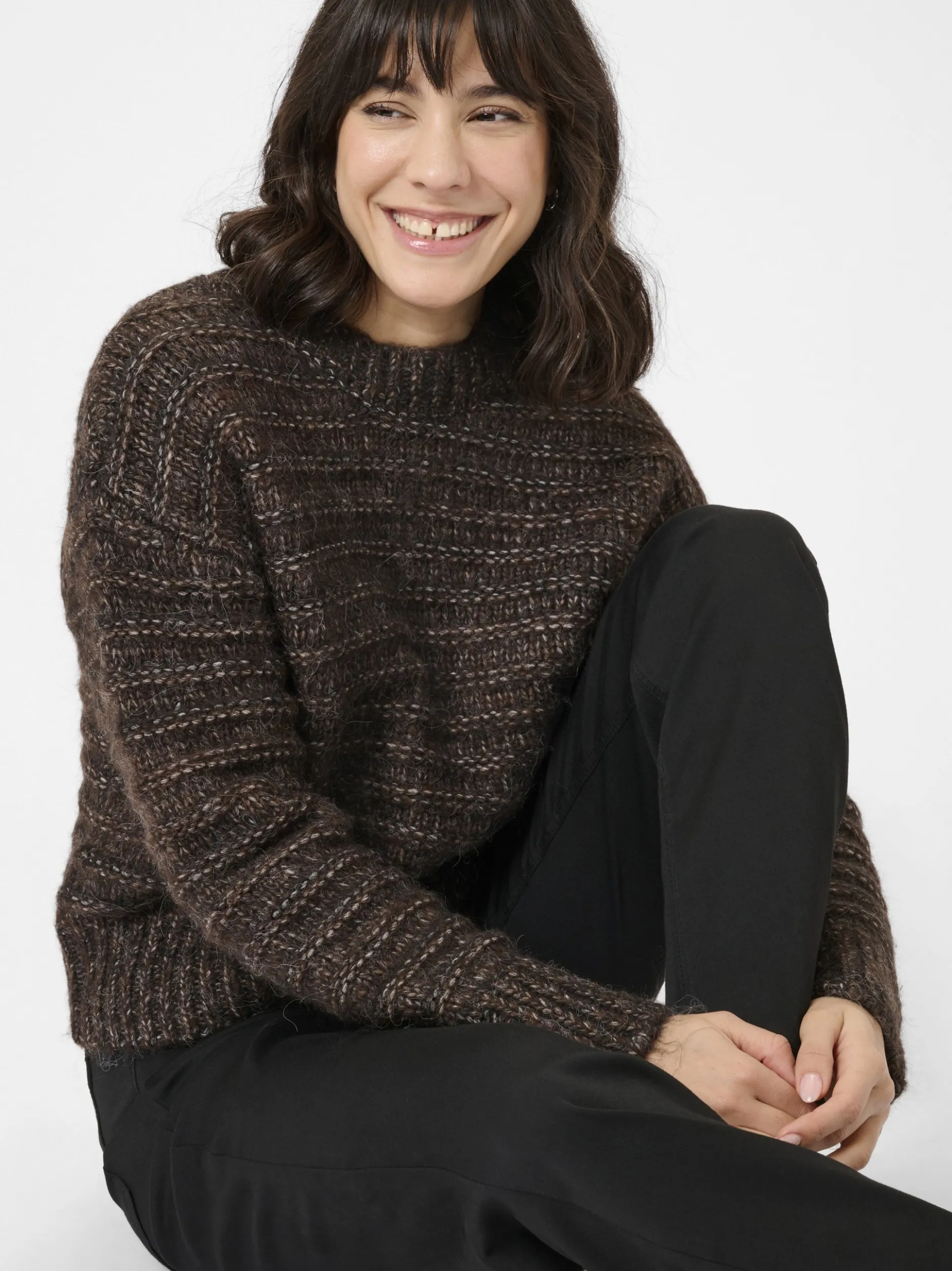 Kaffe Damen Strickpullover KAmarena in mocca
