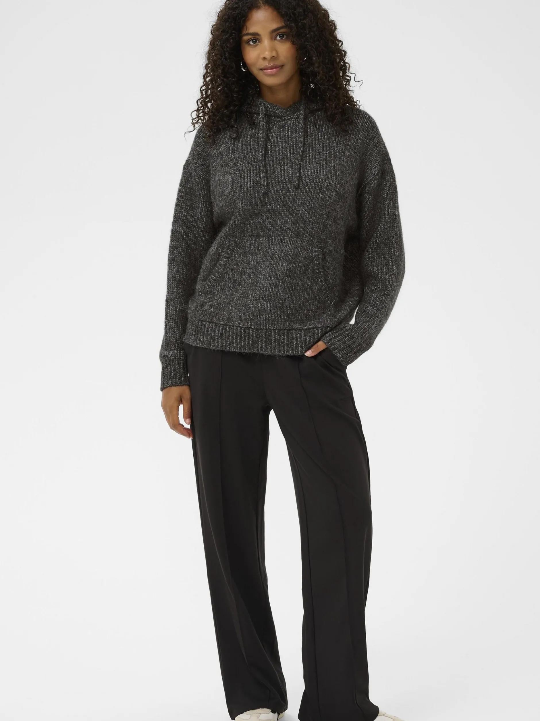 Kaffe Damen Strickpullover KAuma in grau