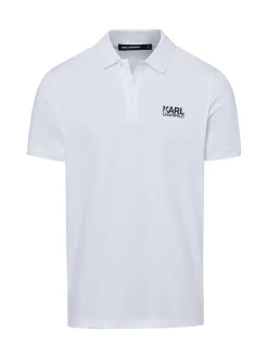KARL LAGERFELD Herren Poloshirt in weiß - Ärmel: kurzarm