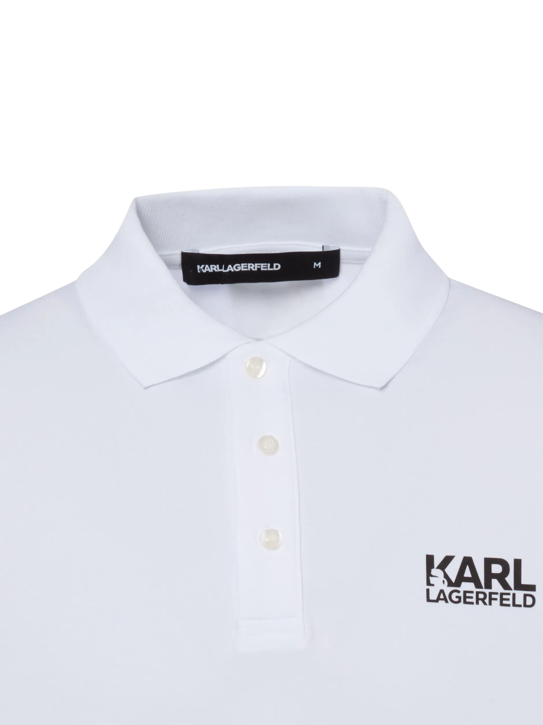 KARL LAGERFELD Herren Poloshirt in weiß - Ärmel: kurzarm