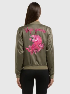 Khujo Damen Collegejacke - Ruby in grün