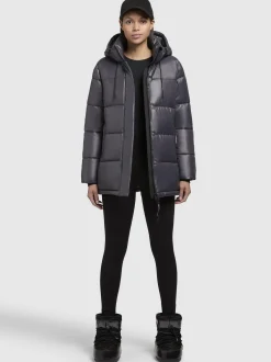 Khujo Damen Steppjacke - Word3 Satin-YM in blau