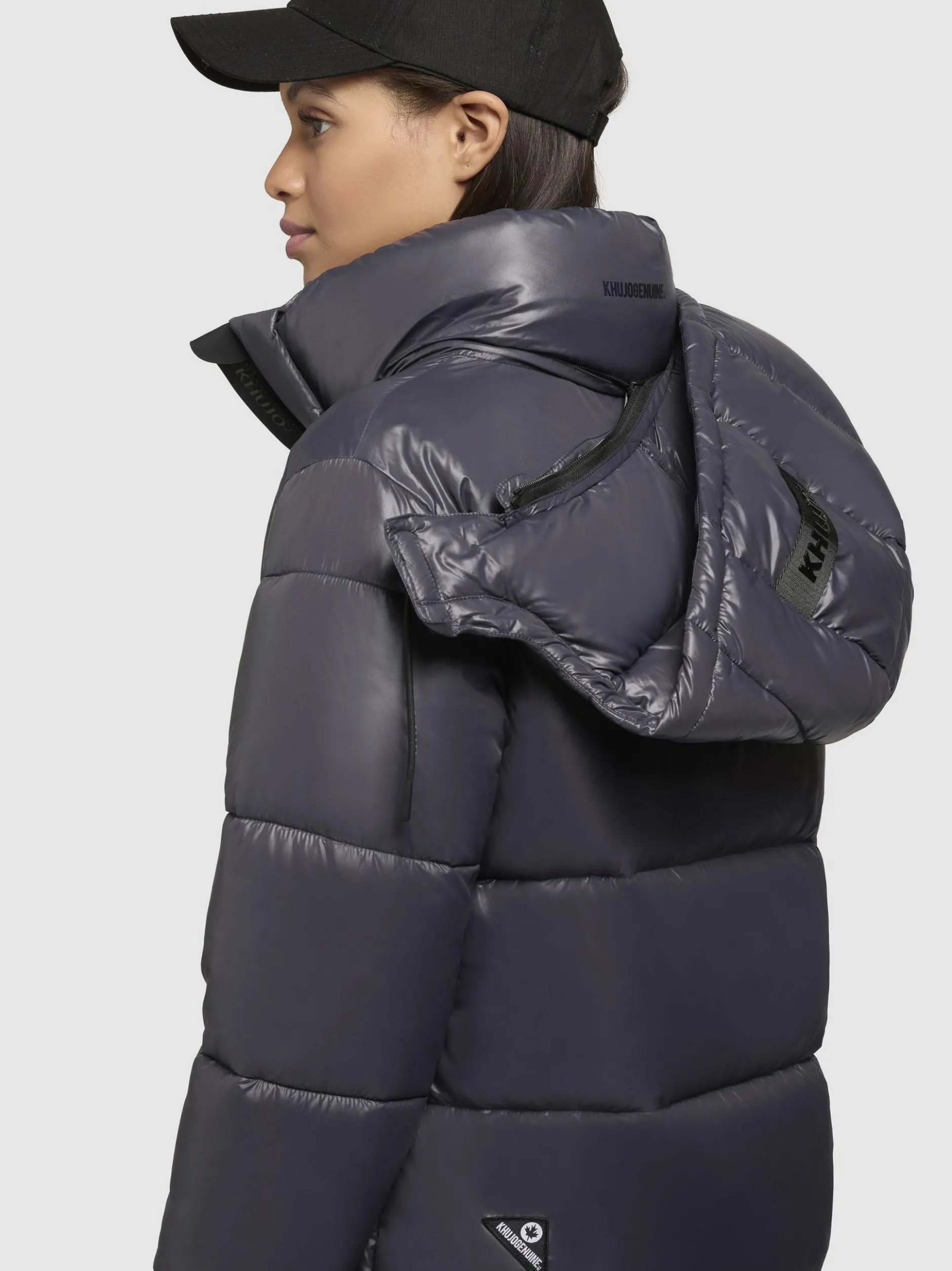 Khujo Damen Steppjacke - Word3 Satin-YM in blau