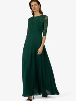 Kraimod Damen Abendkleid in grün - Ausschnitt: Rundhals