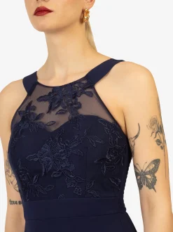 Kraimod Damen Abendkleid in marine - Ausschnitt: U-Boot
