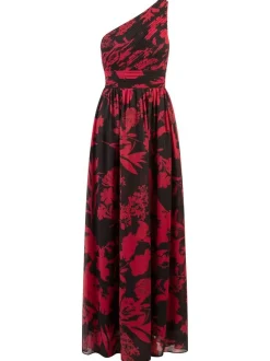 Kraimod Damen Abendkleid in rot schwarz - Länge: lang