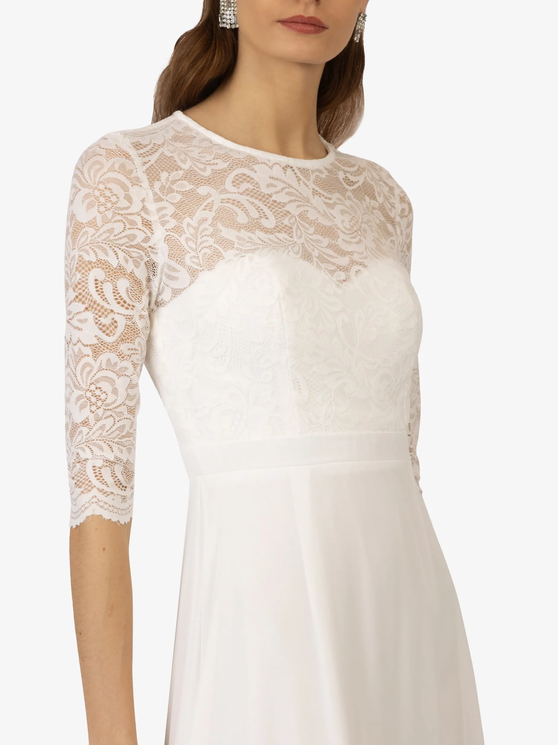 Kraimod Damen Abendkleid in weiß - Ausschnitt: Rundhals